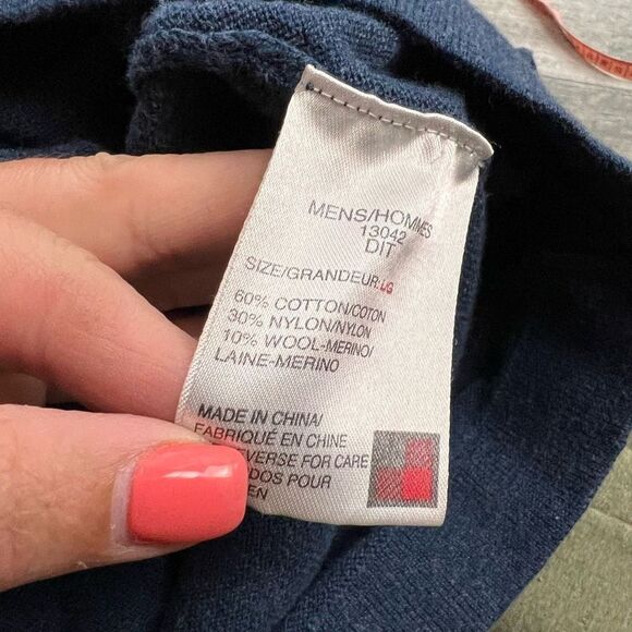 Woolrich Men’s Blue Quarter Zip Pullover Sweater Size L - Picture 3 of 5